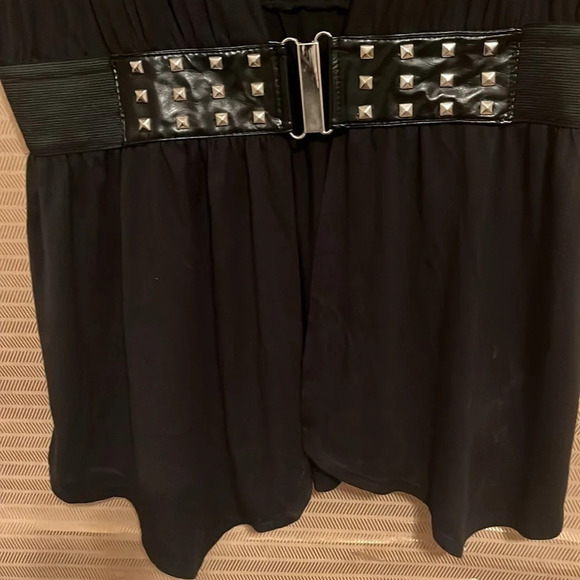 BLACK~BLOUSE W ATTACHED CARDIGAN~TOPPER~XL - Picture 4 of 6